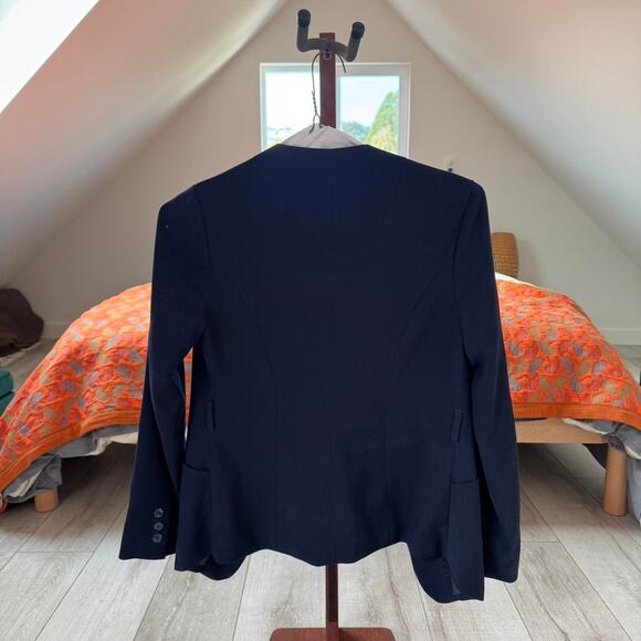 Navy blue tailored blazer tailored jacket - Picture 2 of 2